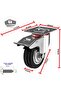 3'' Heavy Duty Caster Wheels with 2 Brakes + Screws - up to 440Lbs - Set of 4 No Floor Marks Sil - 2