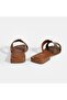 Women's Brown Patent Leather Slippers - 8