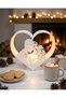 Romantic Heart Night Light for Lovers - 3D Design with Couple Figures, Includes Led Candle - 3