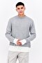Men Crew Neck Two-tone Knit Sweater, Grey