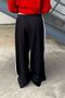 Black Fleece-Lined Sweatpants with Side Stripes - 8