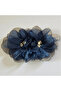 Midnight Navy Flower Hair Accessory – Stylish & Elegant Large Barrette Model