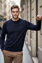 Slim Fit Crew Neck 30% Cotton Men's Casual Sweater - 3