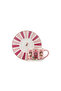 Mixed New Year's Themed Porcelain Coffee Cup Set for 2 People 90 ml - 5