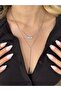 Baguette Chain Design Necklace – Stainless Steel Silver with Zircon Stones - 2
