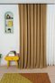 Velvet Textured Background Curtain Mustard Soft Non-Pleated Single Panel Suitable for Living Room Bedroom Any Room