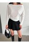 White Boat Neck Off Shoulder Blouse - 5