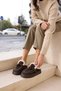 Velisa Women's Brown Genuine Leather Suede Ultramini Boots Slippers - 3