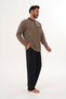 Men's Starry Plaid Brown Pajama Set 8033 - 4