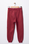 Boy's Oversized Belt and Leg Ribbed Knit Printed 3 Thread Sweatpants - 4