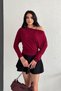 Burgundy Boat Neck Off Shoulder Blouse