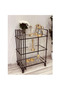 3-Tier Metal Serving Trolley with Glass Shelves, Lockable Wheels (Black, 80x40x90cm) - 6