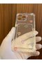 iPhone 16 Pro Max Heart Printed Transparent Silicone Phone Case with Card Holder Cover - 6