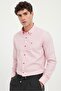 Men's Slim Fit Long Sleeve Red Patterned Shirt