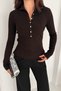 Premium İplik D Mock Neck Half Placket Button Knitwear Sweater Aw25Kz0116 - 3