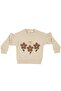 Baby Girl Ecru Brown Floral Embroidered Double Set - 5
