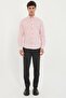 Men's Regular Fit Long Sleeve Red Striped Shirt - 3