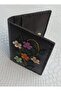 Design Real Leather Black Hand Embroidered Card Holder - 4