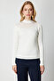 Mock Neck Knitwear Sweater with Stones on the Front 60388-26K