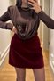 Special Series Velvet Design Skirt - Bordo
