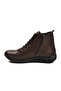 Brown Genuine Leather Rubber Laced Women's Boots 3910 Z - 4