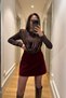 Special Series Velvet Design Skirt - Bordo - 4