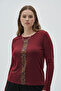 Shiny Stone Viscose Long Sleeve Women's Blouse