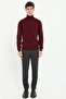 Men's Slim Fit Full Turtleneck Burgundy Knitwear - 3
