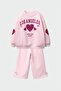 Girls' Heart-Patterned Wide-Leg Tracksuit Set - 2