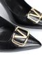 Hilda Women's Flexible Soft Non-Slip Sole (8 cm Heel) Patent Leather V Buckle Heeled Shoes - Black - 2