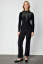 Stone Embroidered D Mock Neck Knitwear Sweater 60389-26K - 3