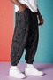 Unisex Ethnic Patterned Loose Hippie Bohemian Baggy Pants with Elastic Waist and Cuffs and Pockets Ethnic Design - 7
