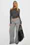 One-Shoulder Fitted Batwing Sleeve Stretchy Fabric Blouse - 5