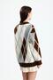 Fleece-Lined Coffee Cardigans with Baklava Pattern - 8