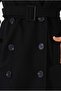 Women's Premium Long Winter Belted Wool Coat, Black - 4