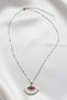 Zircon Stone Enamel Fan Silver Steel Necklace and Fish Luck Necklace - 2