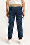 "Boys’ Denim Jogger Pants with Yellow-Striped Ribbed Waistband - 2