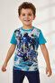 Boys' Crew Neck Relax Fit Cotton Fortnite Ice King Printed Short Sleeve T-Shirt
