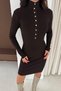 Premium Yarn Mini Size D Mock Neck Half Placket Button Knitwear Dress Aw25El0026 - 3