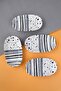 Tabak Evi Porcelain Sidereal Oval Boat Plate 19X11X2,50Cm 4 Pieces