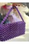 Women's Purple Beaded Handbag - 4