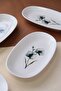 Tabak Evi Porcelain Azalea Oval Boat Plate 19X11X2,50Cm 4 Pieces - 3