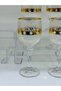 6 Pieces Bohemia Crystal Special Design Gold Gilt Cutting Brown Soft Drink Cup Glass