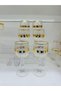 6 Pieces Bohemia Crystal Special Design Gold Gilt Cutting Brown Soft Drink Cup Glass - 3