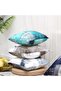 2 Pcs Turquoise & Grey Throw Pillow Covers, 18 x 18 Inches - 5