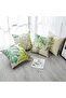 Green Plants Throw Pillow Covers Set of 4 - 18x18 in Waterproof Green Leaf Pattern - 3