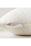Pack of 2 Curly Faux Fur Throw Pillow Covers 18 x 18 Inch Cream White - 3