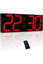 Double-Sided Digital Wall Clock - Large LED, Timer, Alarm, Temperature & Date (Red)