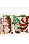 Christmas Pillow Covers Set of 4, 18 x 18 Inch, Red/Green (AD0604) - 4