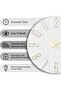 Wall Clock 12 Inch Silent Non-Ticking Wooden Battery Operated Modern (White) - 2